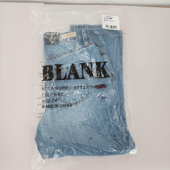 BLANKNYC Madison Ripped Crop Nonstretch Jeans Bigger & Better Sz 24 NWT - Picture 2 of 6